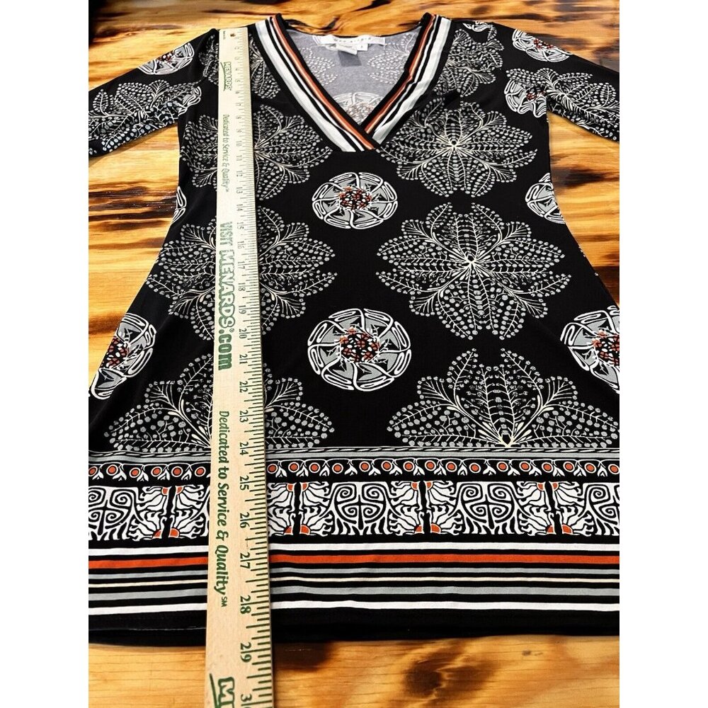 Max Studio Dress Size Small V Neck Geometric Colorful Lightweight Stretch Hippie - Picture 8 of 9